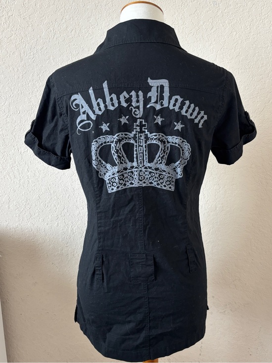 Abbey Dawn Tops - Abbey Dawn by Avril Lavigne Y2K  Rare Black Button Up Shirt Grunge Punk Large